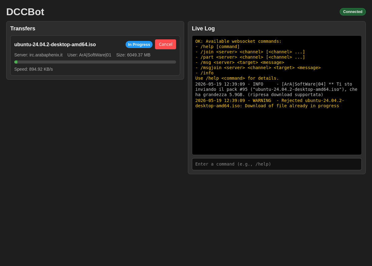 DCCBot Web Interface